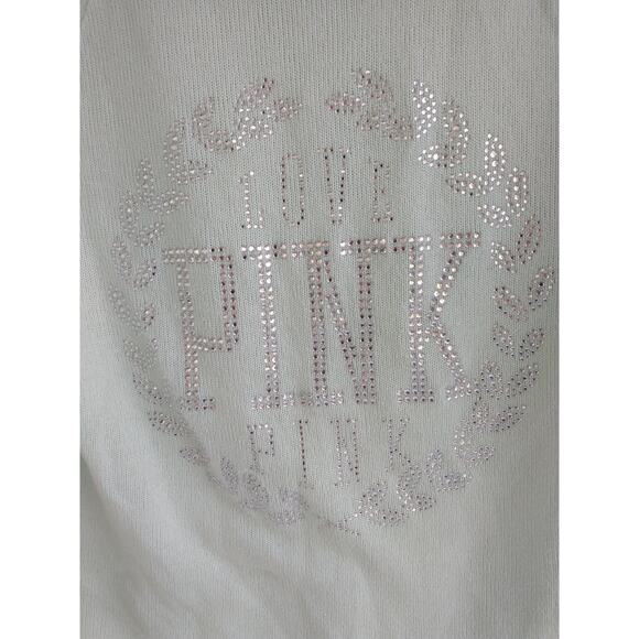 VS PINK Sweater Mint green Silver Bling/ Rhinestones XS - Picture 2 of 7